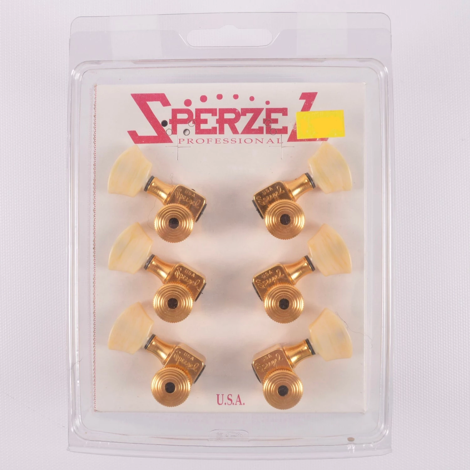 Sperzel Locking Tuners, 3+3 Gold W/Ivory Pegs 1 Sperzel Locking Tuners, 3+3 Gold W/Ivory Pegs