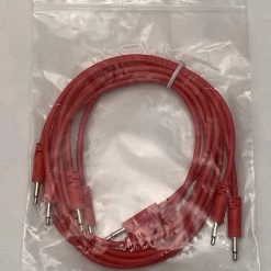 Starving Students Music Supplies Luigi's Modular Supply Spaghetti Eurorack Patch Cables - Package Of 5 Red Cables, 24
