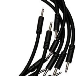 Starving Students Music Supplies Modular Synthesizer Accessories Luigi's Modular Supply Bucatini Braided Patch Cables - Package Of 5 Black Cables, 18" (45 Cm)