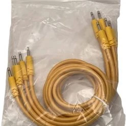 Starving Students Music Supplies Luigi's Modular Supply Bucatini Braided Patch Cables - Package Of 5 Gold Cables, 24" (60 Cm) Modular Synthesizer Accessories