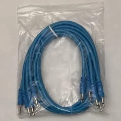 Starving Students Music Supplies Luigi's Modular Supply Bucatini Braided Patch Cables - Package Of 5 Blue Cables, 18