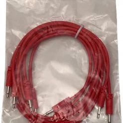 Starving Students Music Supplies Luigi's Modular Supply Spaghetti Eurorack Patch Cables - Package Of 5 Red Cables, 24" (60 Cm)