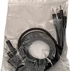 Starving Students Music Supplies Luigi's Modular Supply Bucatini Braided Patch Cables - Package Of 5 Black Cables, 24" (60 Cm)