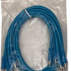 Starving Students Music Supplies Luigi's Modular Supply Bucatini Braided Patch Cables - Package Of 5 Blue Cables, 18" (45 Cm) Modular Synthesizer Accessories