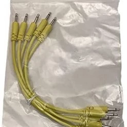 Starving Students Music Supplies Modular Synthesizer Accessories Luigi's Modular Supply Spaghetti Eurorack Patch Cables - Package Of 5 Yellow Cables, 6" (15 Cm)