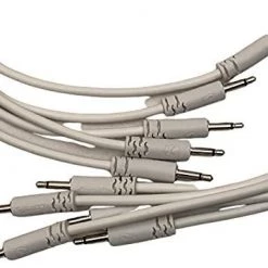 Starving Students Music Supplies Luigi's Modular Supply Spaghetti Eurorack Patch Cables - Package Of 5 White Cables, 6" (15 Cm) Modular Synthesizer Accessories