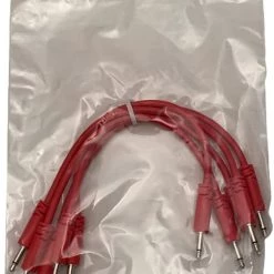 Starving Students Music Supplies Luigi's Modular Supply Spaghetti Eurorack Patch Cables - Package Of 5 Red Cables, 6" (15 Cm) Modular Synthesizer Accessories