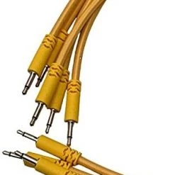 Starving Students Music Supplies Luigi's Modular Supply Bucatini Braided Patch Cables - Package Of 5 Gold Cables, 12" (30 Cm) Modular Synthesizer Accessories