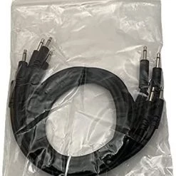 Starving Students Music Supplies Modular Synthesizer Accessories Luigi's Modular Supply Bucatini Braided Patch Cables - Package Of 5 Black Cables, 18" (45 Cm)