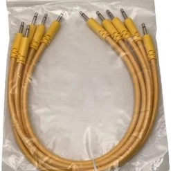 Starving Students Music Supplies Luigi's Modular Supply Bucatini Braided Patch Cables - Package Of 5 Gold Cables, 12" (30 Cm) Modular Synthesizer Accessories