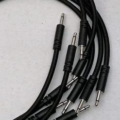 Starving Students Music Supplies Luigi's Modular Supply Bucatini Braided Patch Cables - Package Of 5 Black Cables, 24