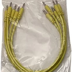 Starving Students Music Supplies Modular Synthesizer Accessories Luigi's Modular Supply Spaghetti Eurorack Patch Cables - Package Of 5 Yellow Cables, 12" (30 Cm)